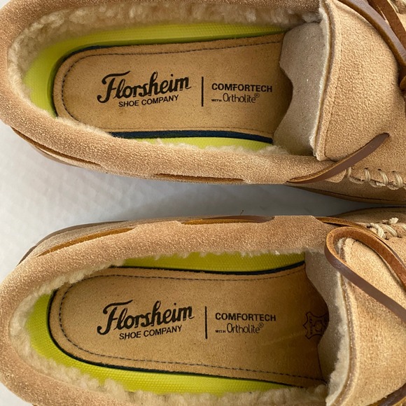 Florsheim Cozzy Tie Moccasin Slippers Mens 9M Sand Sable Leather 12184-269 New - Picture 6 of 10